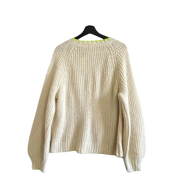 Levi's Ava Cable Knit Sweater in Almond Milk (off white, ivory)  size L, NWT - Picture 4 of 12